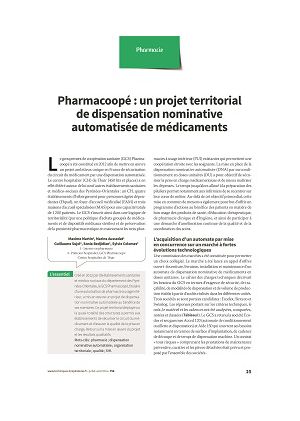 Pharmacoopé : un projet territorial de dispensation nominative automatisée de médicaments