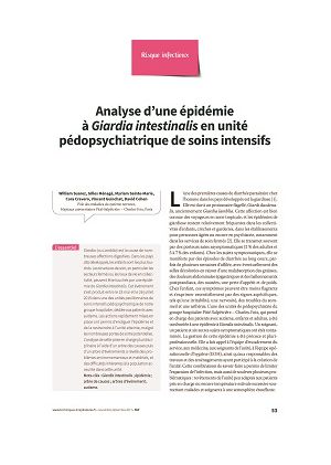 Analyse d’une épidémie à Giardia intestinalis en unité pédopsychiatrique de soins intensifs