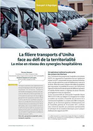 La filiere transports d’Uniha face au défi de la territorialité La mise en réseau des synergies hospitalières